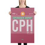 Lade das Bild in den Galerie-Viewer, Leinwanddruck - CPH - Copenhagen Flughafen Code
