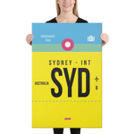 Load image into Gallery viewer, Canvas Print - SYD - Sydney Airport Code

