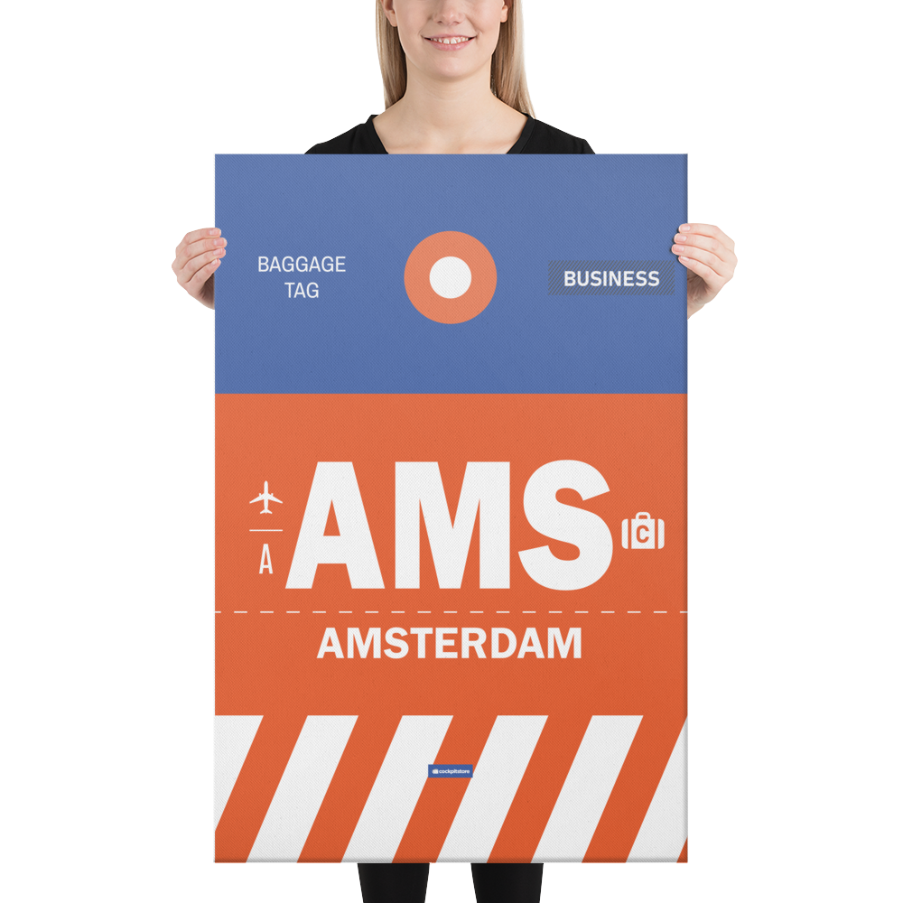 Leinwanddruck - AMS - Amsterdam Flughafen Code