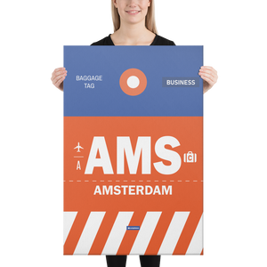 Canvas Print - AMS - Amsterdam Airport Code