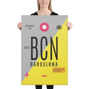 Canvas Print - BCN - Barcelona Airport Code