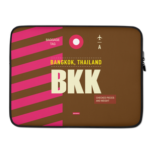 BKK - Bangkok Laptop Sleeve Tasche 13in und 15in mit Flughafencode