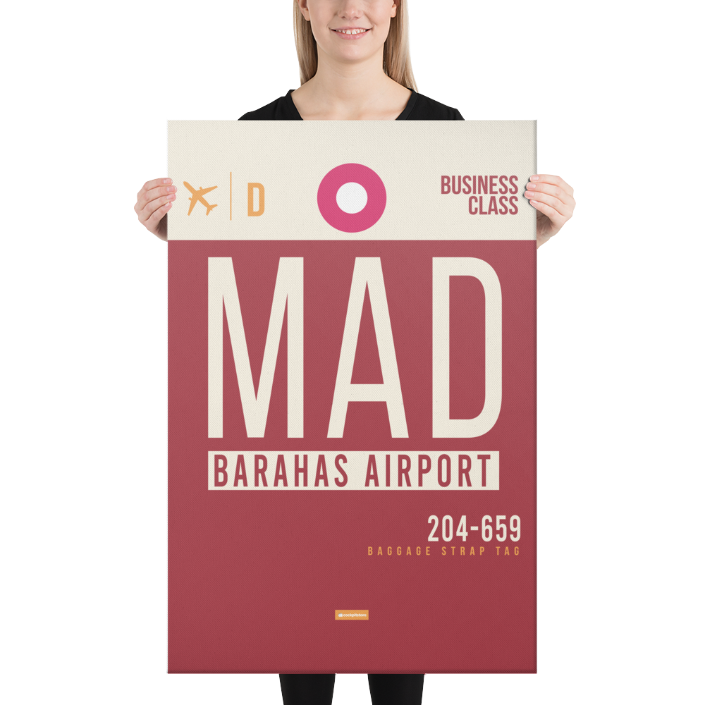 Leinwanddruck - MAD - Madrid Flughafen Code