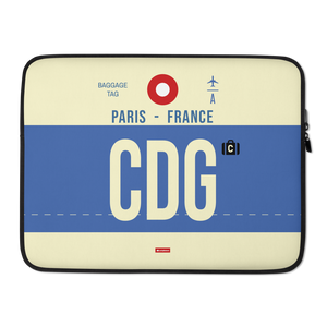 CDG - Paris laptop sleeve bag 13in and 15in with airport code