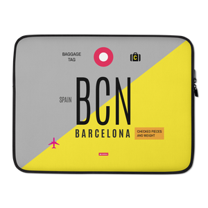 BCN - Barcelona Laptop Sleeve Tasche 13in und 15in mit Flughafencode