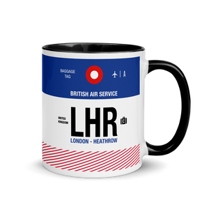 LHR - London - Heathrow Airport Code Mug with colored interior