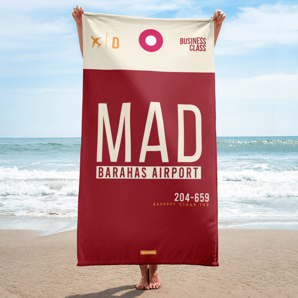 Beach Towel - Bath Towel MAD - Madrid Airport Code