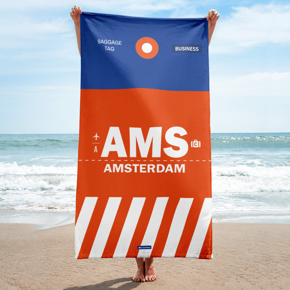 Strandtuch - Duschtuch AMS - Amsterdam Flughafen Code