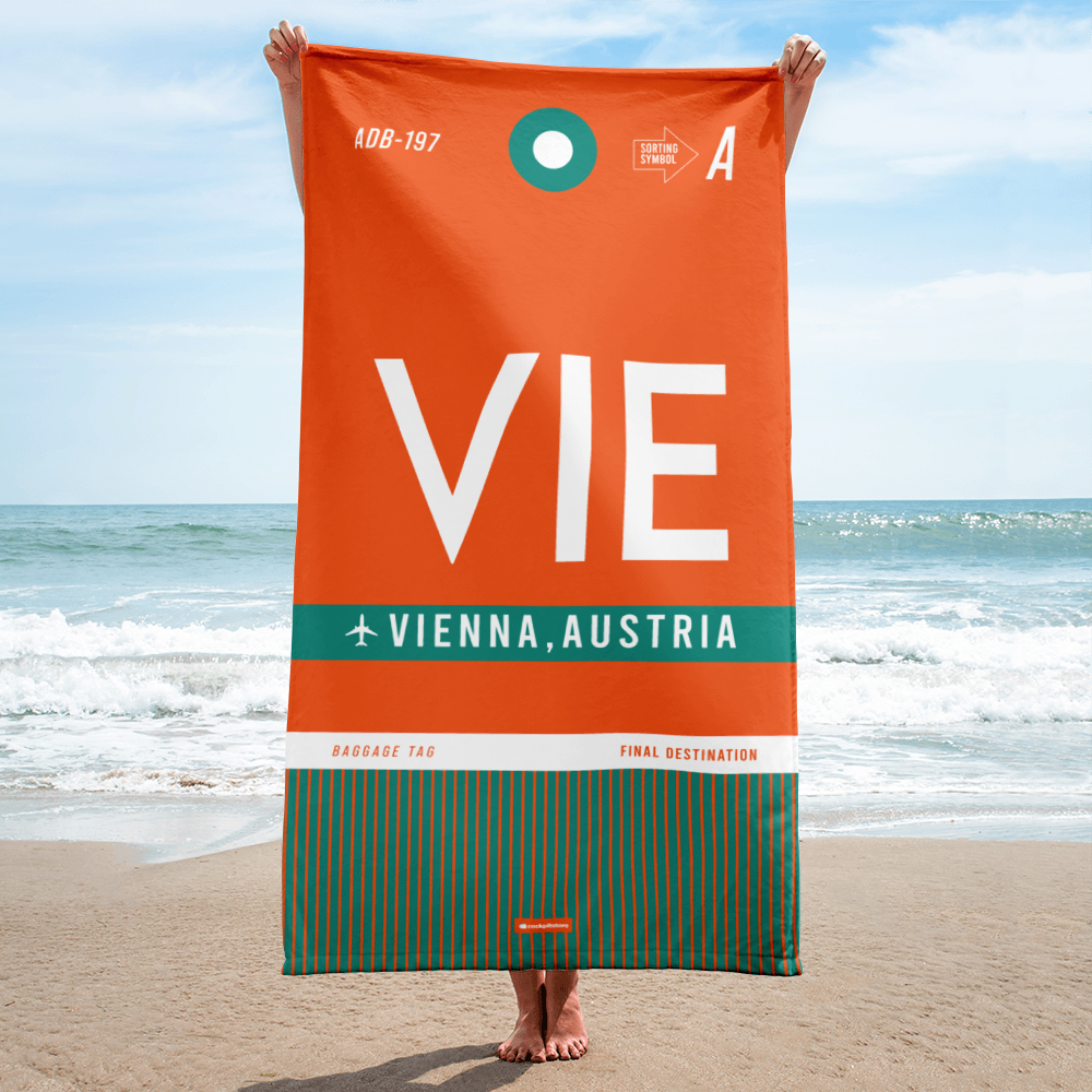 Beach Towel - Shower Towel VIE - Vienna Airport Code