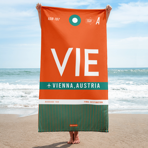 Beach Towel - Shower Towel VIE - Vienna Airport Code