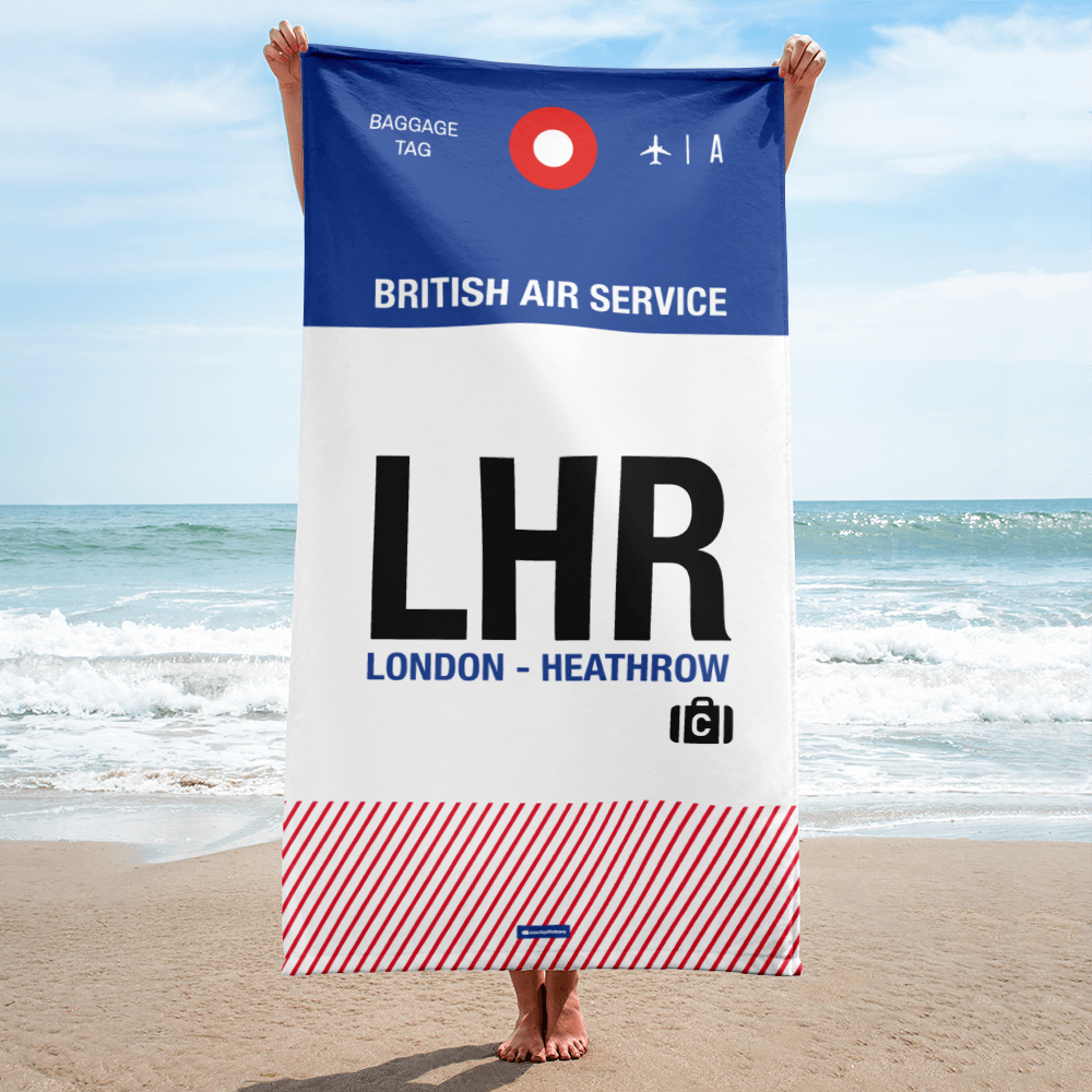 Strandtuch - Duschtuch LHR - London - Heathrow Flughafen Code