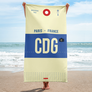 Beach Towel - Shower Towel CDG - Paris Airport Code