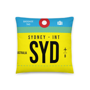 SYD - Sydney Airport Code Throw Pillow 46cm x 46cm - Personalise