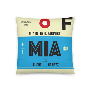 MIA - Miami Airport Code Throw Pillow 46cm x 46cm - Customizable