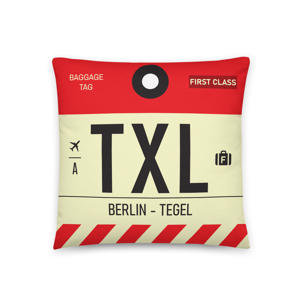 TXL - Flughafen Tegel Code Dekokissen 46 cm x 46 cm - personalisierbar