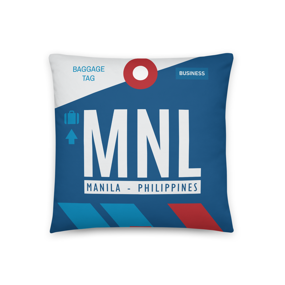 MNL - Manila Airport Code Throw Pillow 46cm x 46cm - Customizable