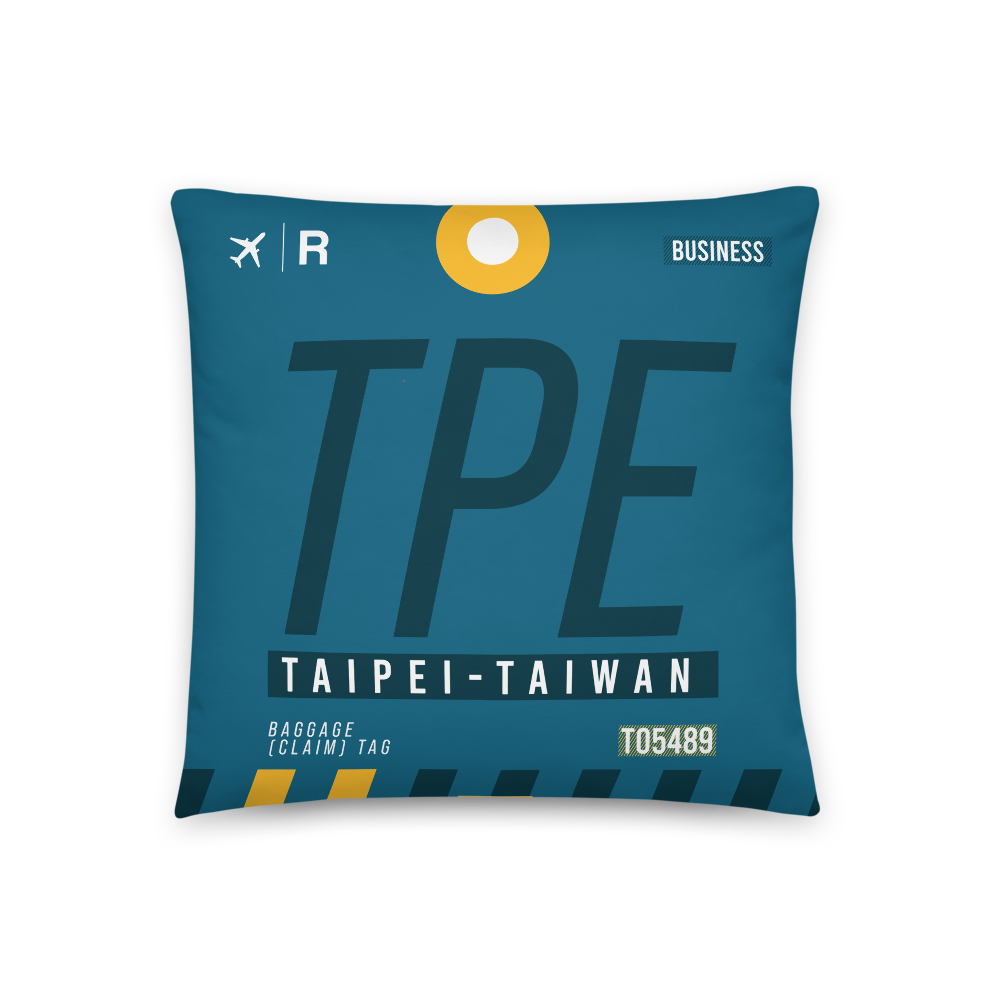 TPE - Taipei Airport Code Throw Pillow 46cm x 46cm - Customizable