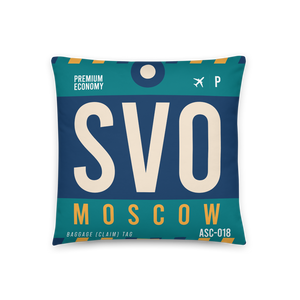 SVO - Flughafen Moscow Code Dekokissen 46 cm x 46 cm - personalisierbar