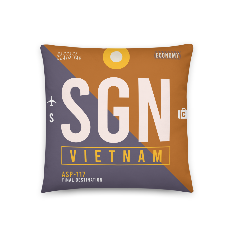 SGN - Flughafen Ho Chi Minh Code Dekokissen 46 cm x 46 cm - personalisierbar