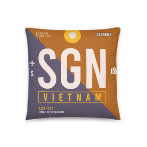 SGN - Flughafen Ho Chi Minh Code Dekokissen 46 cm x 46 cm - personalisierbar