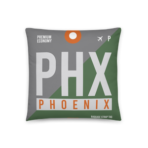 PHX - Flughafen Phoenix Code Dekokissen 46 cm x 46 cm - personalisierbar