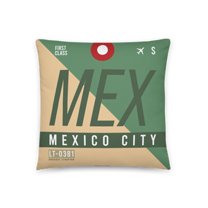 MEX - Mexico Airport Code Throw Pillow 46cm x 46cm - Customizable