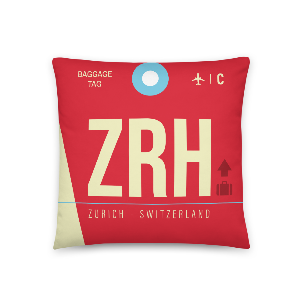 ZRH - Flughafen Zurich Code Dekokissen 46 cm x 46 cm - personalisierbar