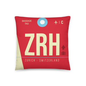 ZRH - Flughafen Zurich Code Dekokissen 46 cm x 46 cm - personalisierbar