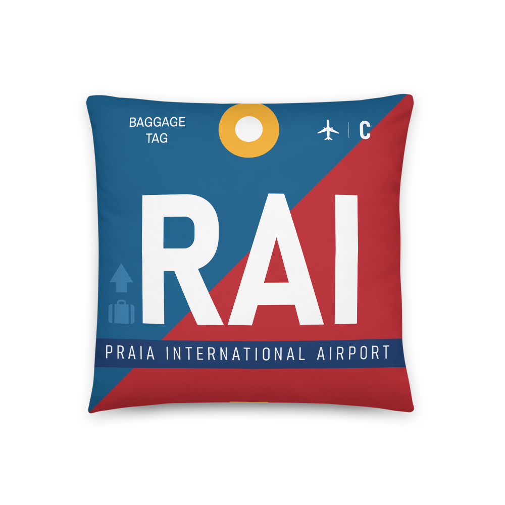 RAI - Flughafen Praia Code Dekokissen 46 cm x 46 cm - personalisierbar