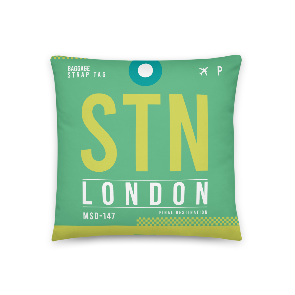 STN - Flughafen London - Stansted Code Dekokissen 46 cm x 46 cm - personalisierbar