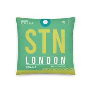 STN - Flughafen London - Stansted Code Dekokissen 46 cm x 46 cm - personalisierbar