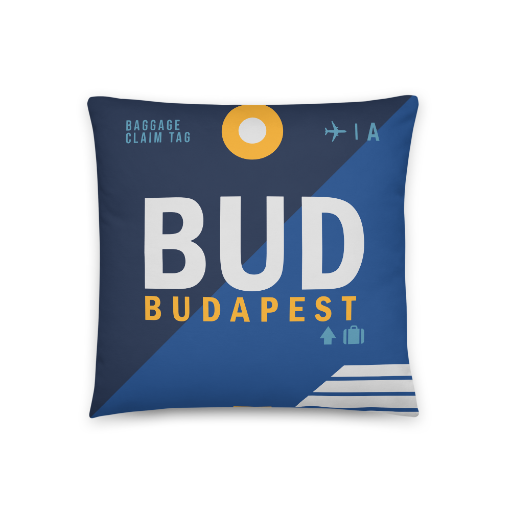 BUD - Flughafen Budapest Code Dekokissen 46 cm x 46 cm - personalisierbar