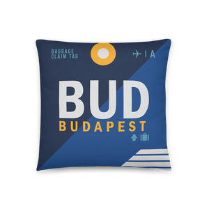 BUD - Flughafen Budapest Code Dekokissen 46 cm x 46 cm - personalisierbar