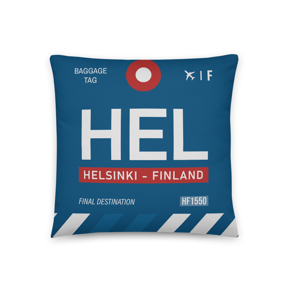 HEL - Helsinki Airport Code Throw Pillow 46cm x 46cm - Customizable