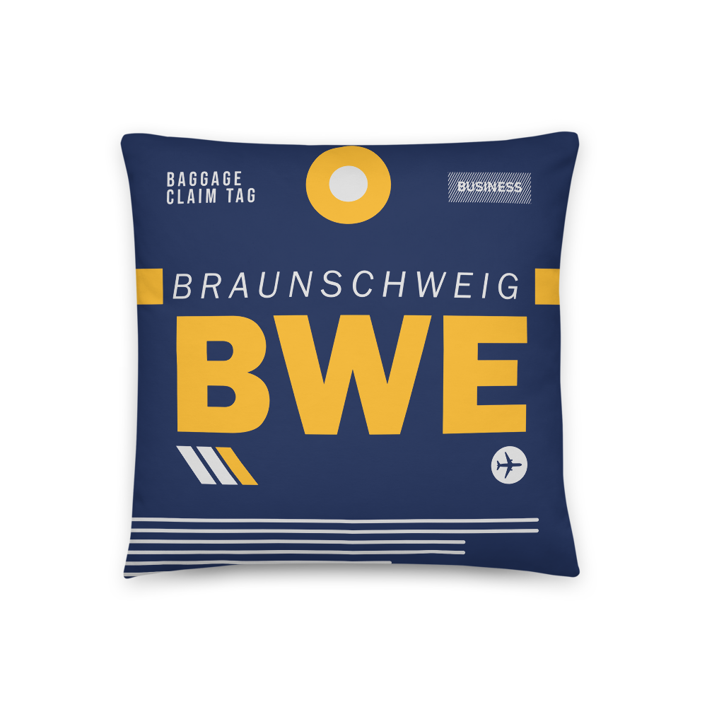 BWE - Flughafen Braunschweig - Wolfsburg Code Dekokissen 46 cm x 46 cm - personalisierbar