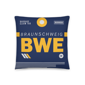 BWE - Flughafen Braunschweig - Wolfsburg Code Dekokissen 46 cm x 46 cm - personalisierbar