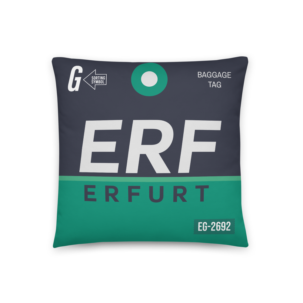 ERF - Flughafen Erfurt Code Dekokissen 46 cm x 46 cm - personalisierbar