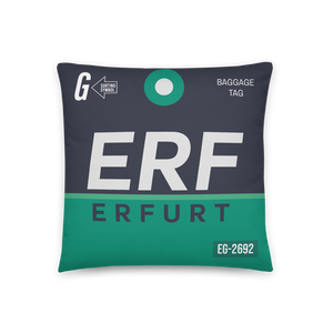 ERF - Erfurt Airport Code Throw Pillow 46 cm x 46 cm - personalisable