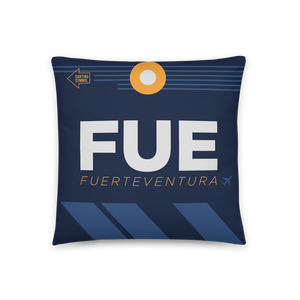FUE - Fuerteventura Airport Code Throw Pillow 46cm x 46cm - Customizable