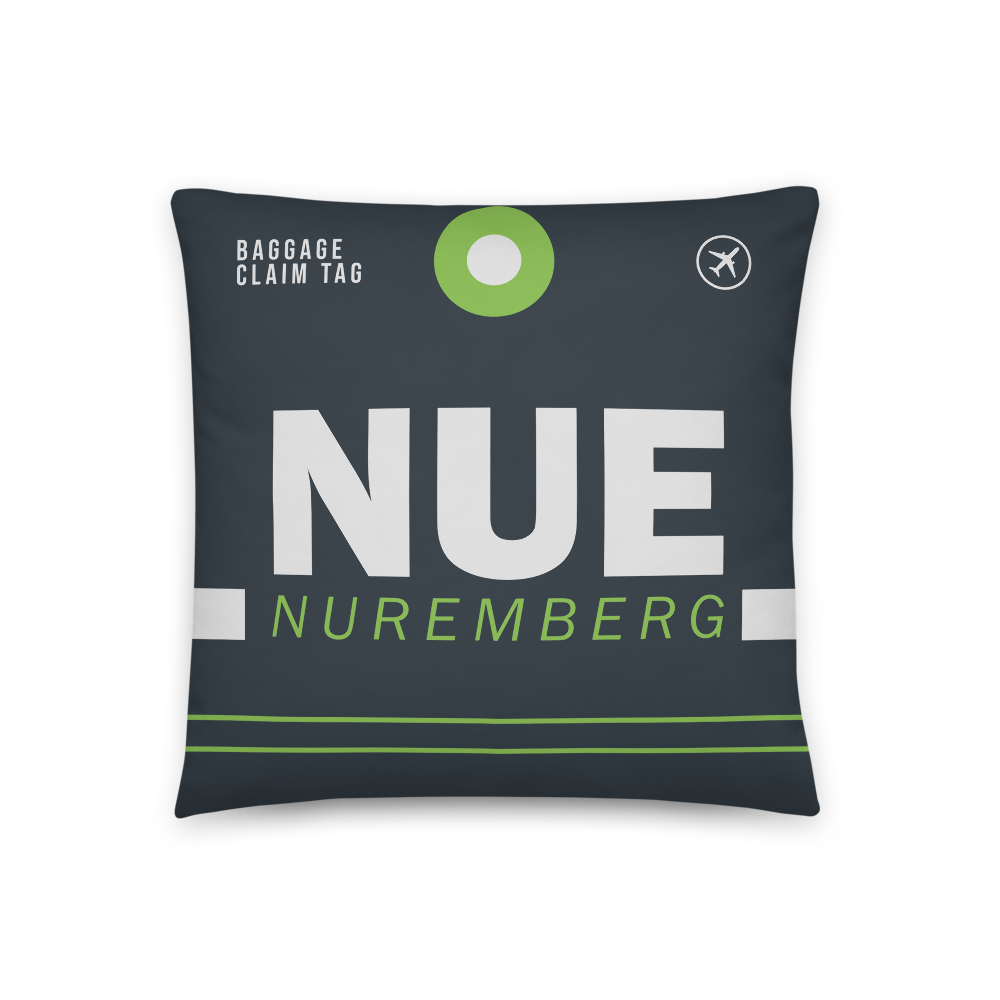 NUE - Nuremberg Airport Code Throw Pillow 46 cm x 46 cm - personalisable