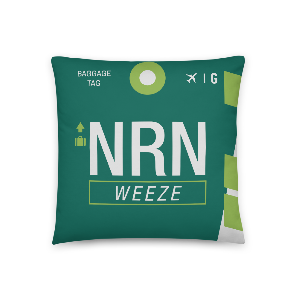NRN - Weeze Airport Code Throw Pillow 46cm x 46cm - Customizable