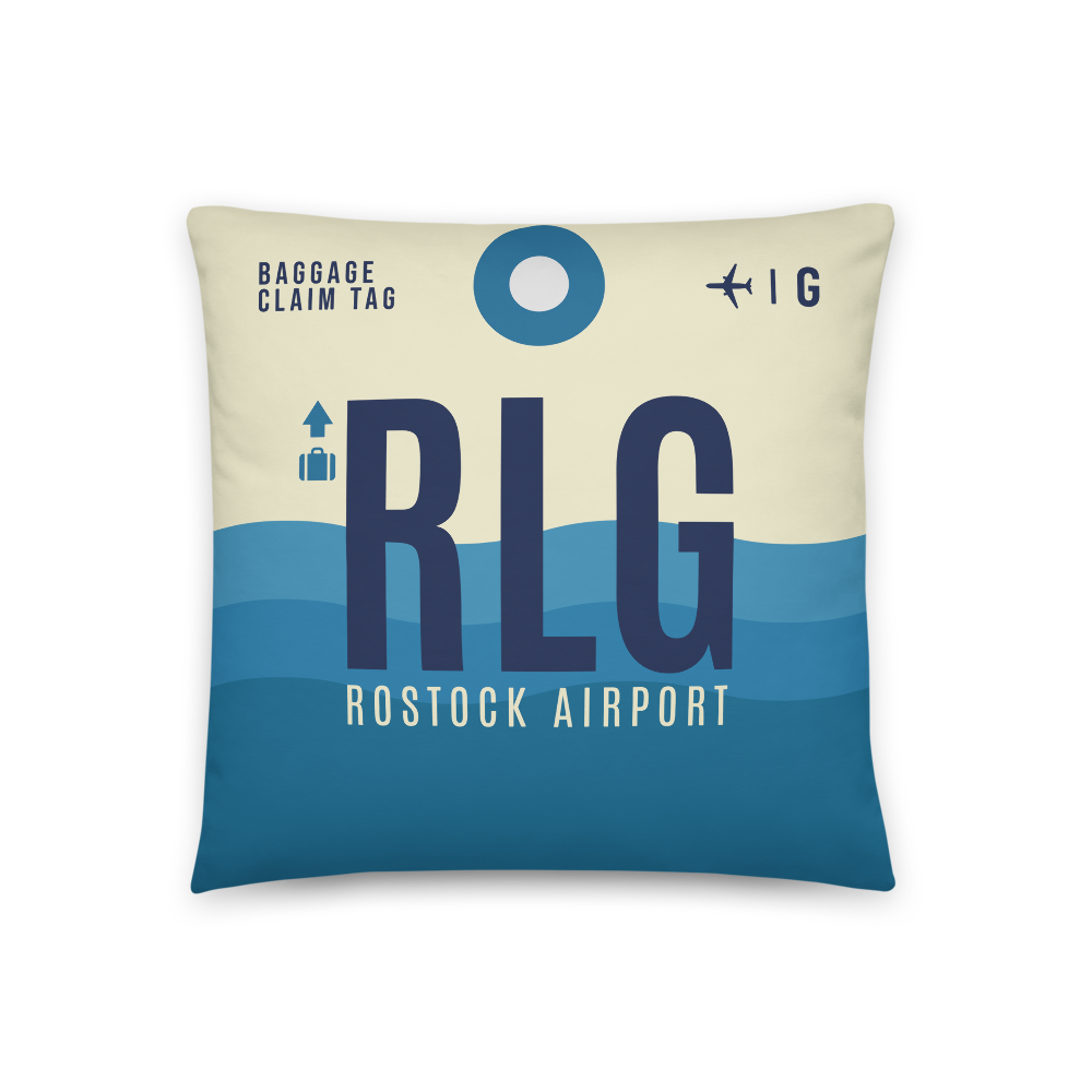 RLG - Flughafen Rostock - Laage Code Dekokissen 46 cm x 46 cm - personalisierbar