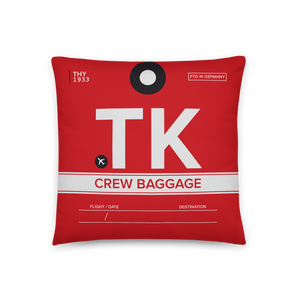 TK - Airline Crew Tag Dekokissen 46 cm x 46 cm - personalisierbar