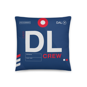 DL - Airline Crew Tag Dekokissen 46 cm x 46 cm - personalisierbar