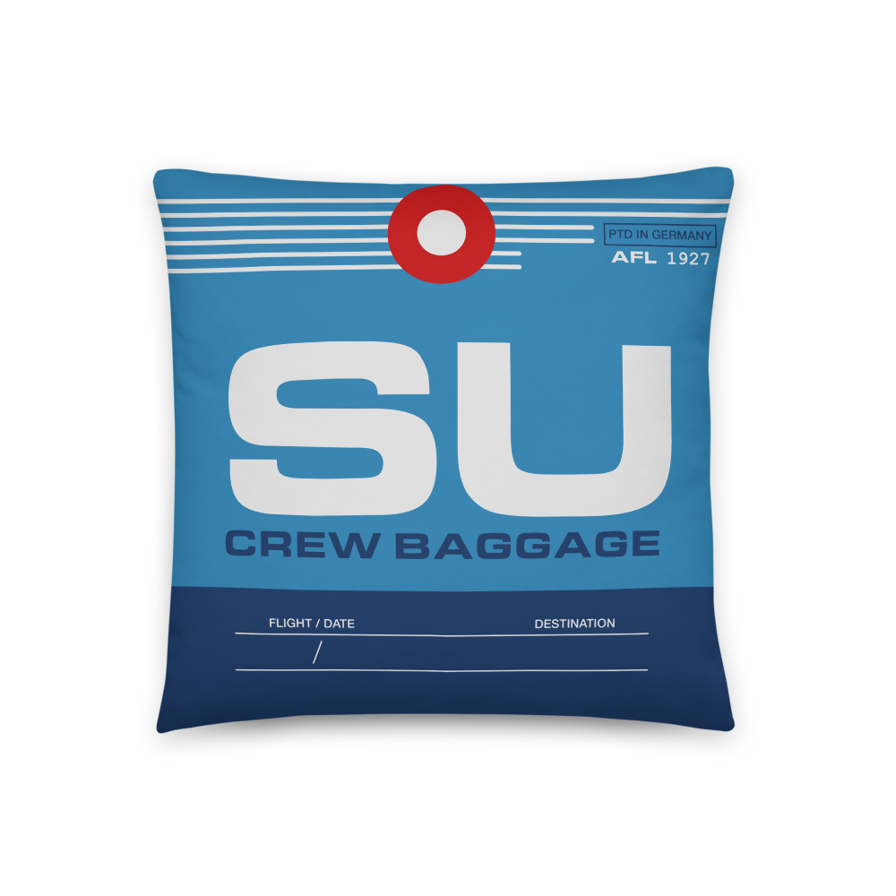 SU - Airline Crew Tag Throw Pillow 46cm x 46cm - Customizable