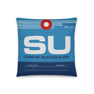 SU - Airline Crew Tag Throw Pillow 46cm x 46cm - Customizable