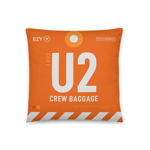 U2 -  Airline Crew Tag Dekokissen 46 cm x 46 cm - personalisierbar