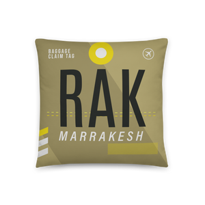 RAK - Marrakesh Airport Code Throw Pillow 46cm x 46cm - Customizable