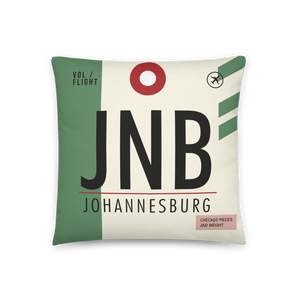 JNB - Flughafen Johannesburg Code Dekokissen 46 cm x 46 cm - personalisierbar