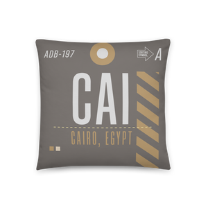 CAI - Cairo Airport Code Throw Pillow 46cm x 46cm - Customizable